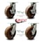 Service Caster 12'' Heavy Duty High Temp Phenolic Caster Set 4 Swivel Locks 2 Brakes, 4PK CRAN-KP92S1230-PHRHT-SLB-BSL-2-BSL-2 - alternate 4